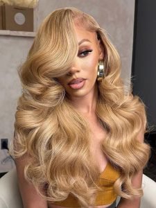 Honey Blonde Lace Front Wig #27 Color Ombre Human Hair Wigs - Image 5
