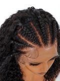 16Inch Braided Wigs Braided Deep Wave Short Bob Human Hair Lace Frontal Wigs - Image 6