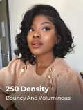 Bouncy Full Loose Body Side Part Short Lace Frontal Wigs 250 Density - Image 5