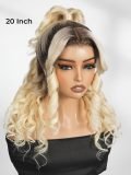 Blonde Body Wave 360 Glueless Lace Wig With Dark Root 250 Density - Image 4