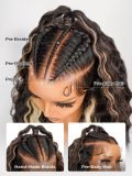 Stylist Braided Highlight Crimped Wavy Ready To Go 13x6 Lace Front Wig - Image 5