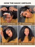 Fluffy Wand Curl Drawstring Half Wig 250 Density Glueless Easy Wear - Image 5