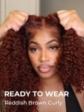 Alipearl Ready To Wear Reddish Brown Curly Glueless Human Hair Wig Pre Plucked With Baby Hair - Image 5