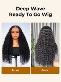 Glueless Deep Wave Drawstring Ready To Go 6*8 Lace Front Wig - Image 5