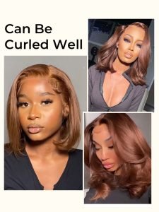 Short Brown Wigs Straight Hair #4 Brown Bob Glueless Wigs - Image 4