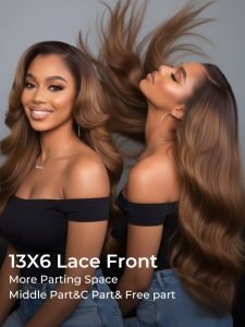 Ombre Brown Loose Body Wave 13x6 Transparent Lace Front Wig With Lagos Hairline - Image 4