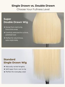 Double Drawn Top Grade Blonde Body Wave M Hairline Straight HD Lace Wig - Image 4