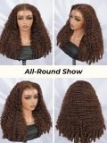 Dark Brown 250 Density Full Burmese Curly Pre-Cut 7x5 Lace Front Wig - Image 5