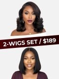 [Set Deal]$189= Layered Body Wave Drawstring Wig+Glueless Straight Bob - Image 2