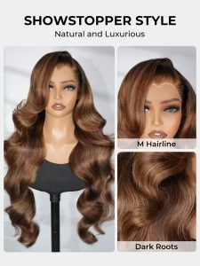 Ombre Brown Loose Body Wave 13x6 Transparent Lace Front Wig With Lagos Hairline - Image 7