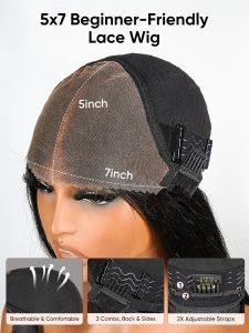 No Glue Ready To Wear Wigs Deep Wave 5s Go Pre Cut 5x7 Lace Closure Wigs For Women - Image 6