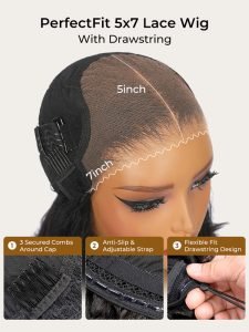 Double Drawn Dual Curl Blonde Highlight 5x7 Lace Front Wig 250 Density - Image 5