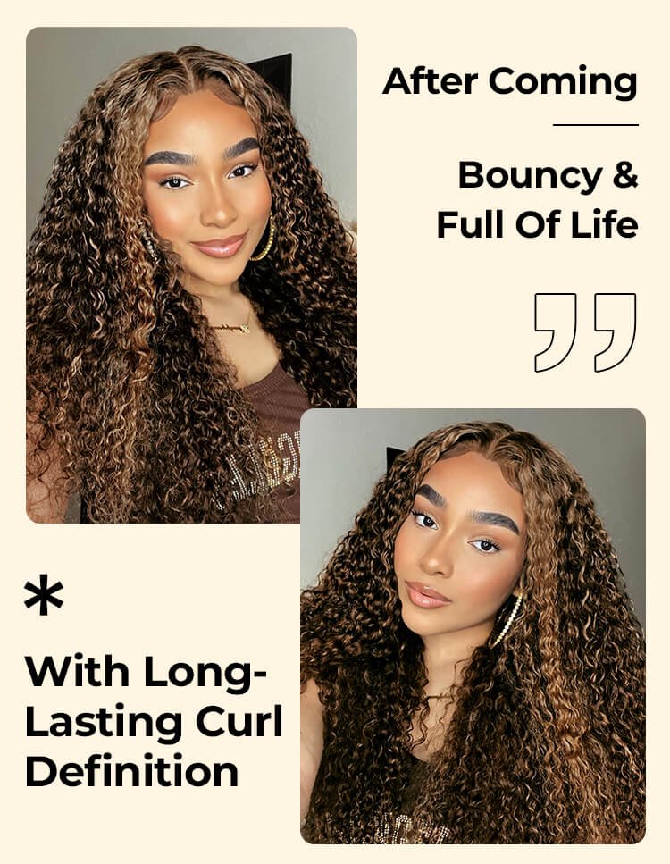 alipearl 4/27 highlight curly lace closure wig
