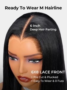 Ready To Go M Hairline Straight 6x8 Lace Front Wig With Drawstring - Image 2