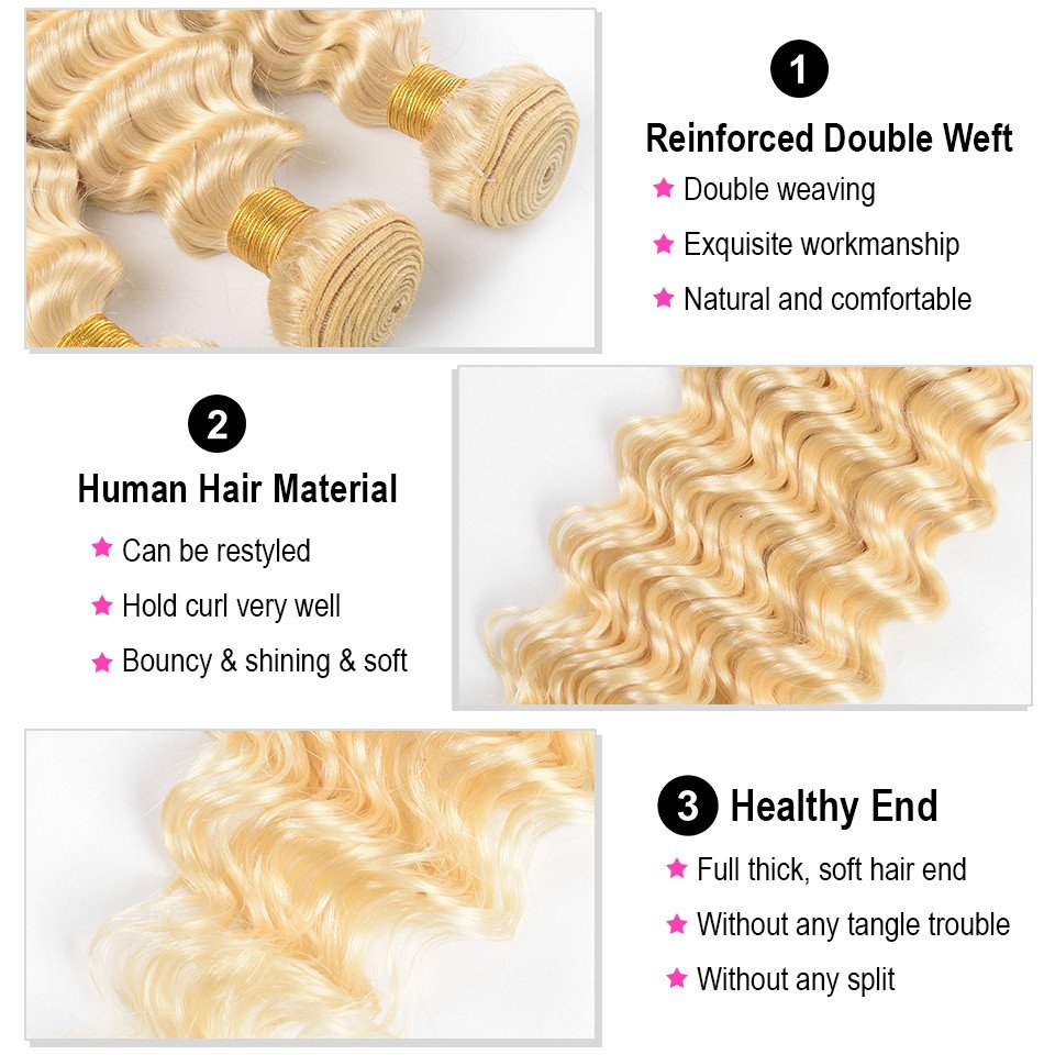 Deep Wave Blonde Weave Hair