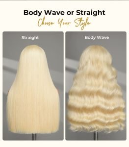 Double Drawn Top Grade Blonde Body Wave M Hairline Straight HD Lace Wig - Image 5