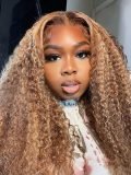 Glueless Highlight Wig P4/27 Brown With Blonde Color Big Curly 5*5 Ready To Go Wig - Image 6