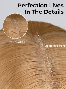 Honey Blonde Glueless Body Wave 2X6 Lace Front Wig With Curtain Bang - Image 6