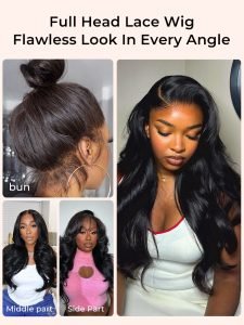 Single Knots HD Full Lace 300% High Density Front Wig Parting Max - Image 5