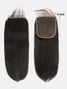 HD Lace Closure 5x5 With Bundles Straight Weave Virgin Human Hair Bundle Deals - Image 6