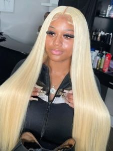 #613 Blonde 13*6 Lace Front Wig Pre-plucked Blonde Human Hair Wigs - Image 6