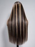 M Shaped Hairline Straight HD Lace Wig With Highlights 250 Density - Image 7