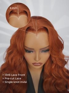Glueless M Hairline Body Wave 13x6 Lace Front Wig In Copper & Chocolate Brown - Image 8