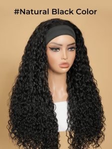 Water Wave Headband Wigs Human Hair Natural Wave Half Wig 150 Density - Image 6