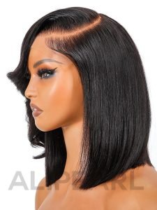 10 Inch Side Bang Layered Cut Wavy Bob Wig 5u00d75 Lace Closure Wig - Image 2