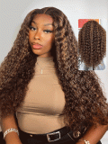 250% Density 360 Lace Front Wig Highlight Deep Wave Wig Invisi Drawstring - Image 6