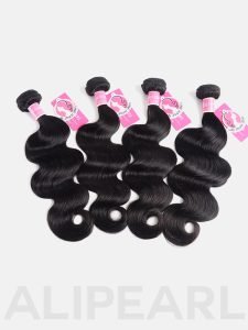 Brazilian Body Wave Virgin Hair 4pcs with Lace Closure Alipearl - Image 7
