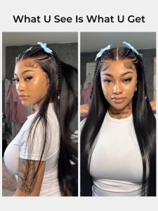Butterfly Braids Pre-Styled Wig 13u00d76 Silky Straight Hair HD Lace Wig - Image 3