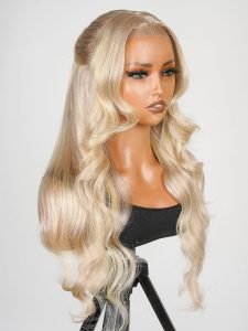 P18/613 Blonde Highlight Fishtail Braid Princess Haircut 13*4 Frontal Wig Glueless - Image 5