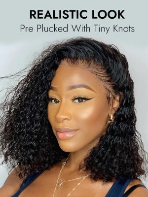 Short Deep Wave Bob Wig Lace Front Human Hair Wigs