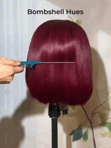 Alipearl Hair Burgundy 99J Straight Short Bob Lace Front Wigs For Black Women - Image 7