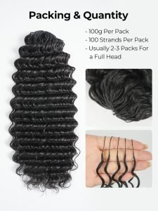 Miracle Knots Curly Crochet Human Hair Extensions 100g Pack Knotless - Image 4