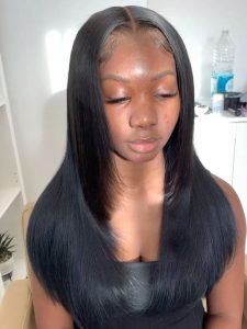 HD Transparent Straight Layered Human Hair 5*5 HD Lace Closure Wigs - Image 6
