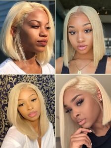 613 Color Blonde Hair Short Bob Wigs Human Hair Wigs Short Lace Wigs - Image 5