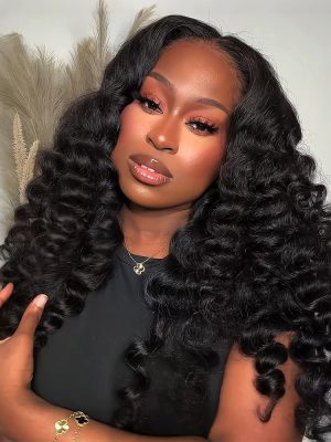 Fluffy Wand Curl Drawstring Half Wig 250 Density Glueless Easy Wear