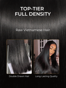 Raw Vietnamese Hair Super Double Drawn 5x5 HD Wig 250 Density - Image 11