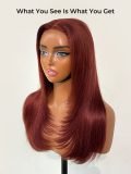 Straight Layered Cut Glueless Reddish Brown 5*7 Lace Wig Ready To Go - Image 6