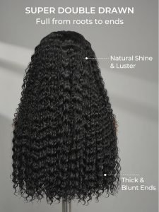 Double Drawn M Hairline Deep Wave HD Lace Front Wig Top Grade Hair - Image 6