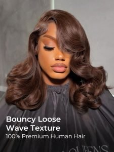 Side Part Loose Body Wave 13x6 HD Lace Frontal Wig Chocolate Brown Human Hair - Image 4