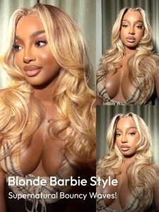 #P27/613 Brown to Blonde Ombre Wigs Body Wave 13x4 Lace Frontal Wig for Sale - Image 8