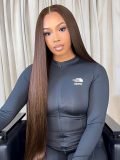 Super Long 300% Density Chocolate Brown 13x6 HD Lace Front Wig Straight Human Hair - Image 3