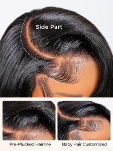 Glueless Side Part 5*5 HD Lace Closure Wigs 250% density Body Wave Hair Hairstylist Customized - Image 6
