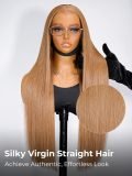 Coffee Latte Color M Hairline Silky Straight 13x6 Lace Frontal Wig - Image 2