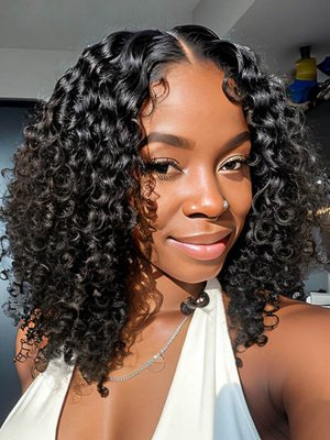 Water Wave Short Bob Wigs Natural Looking Short Wigs Bob Lace Wig