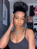 Messy Bun Water Wave 360 HD Lace Glueless Wig With Drawstring - Image 6