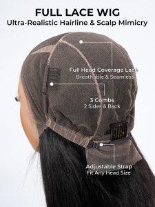 Single Knots HD Full Lace 300% High Density Front Wig Parting Max - Image 4